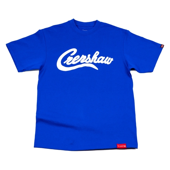 NWT The Marathon Clothing Mens Limited Edition Crenshaw T-Shirt Royal White Sz S - Picture 1 of 13